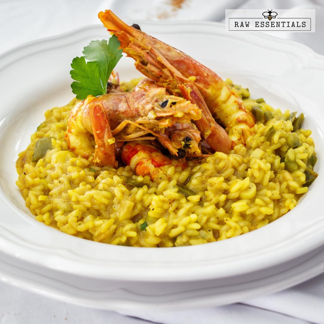 Raw Essentials Saffron Seasoning - Earthy And Sweet - Delicious In Paella, Risotto, And Stews - Luxurious Seasoning That Is Non
