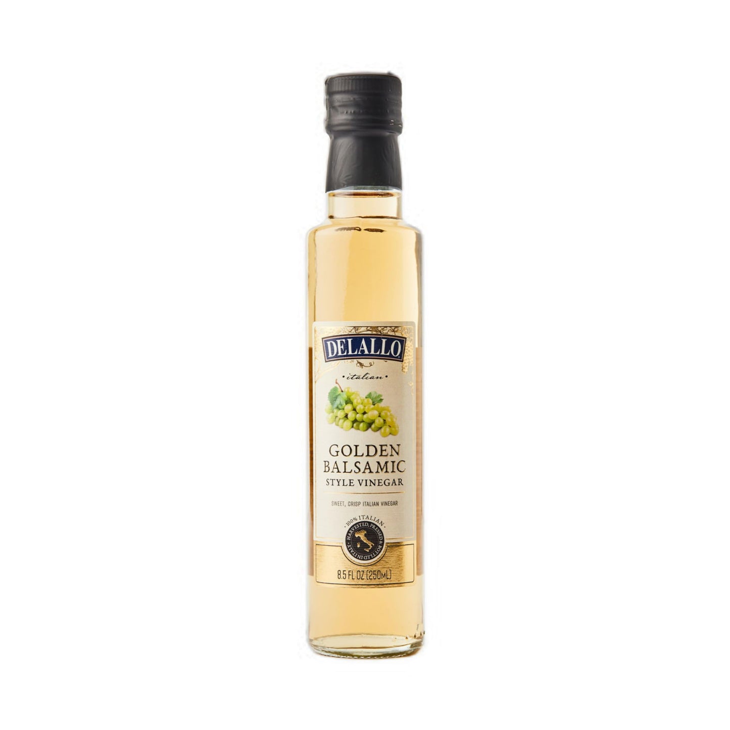 Delallo Golden Balsamic Vinegar, Made In Italy, Light Tangy Sweet Flavor, For Dressings And Marinades, Non-Gmo, Gluten-Free, Veg