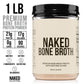 NAKED Beef Bone Broth Protein Powder - 21G Protein, 17G Collagen - Unflavored, Gluten-Free - 1LB