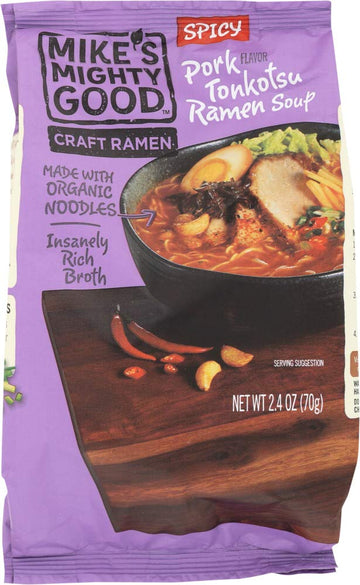 Mikes Mighty good Ramen Tonkotsu Pork Spicy Pillow Pack 2.4 Ounce