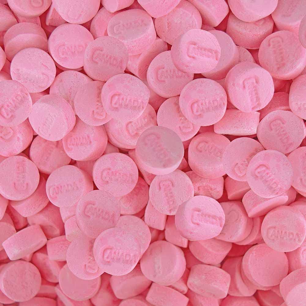 Canada Mints Wintergreen Candy Lozenges, 2 lb Resealable Bag, Pink, Model 49547