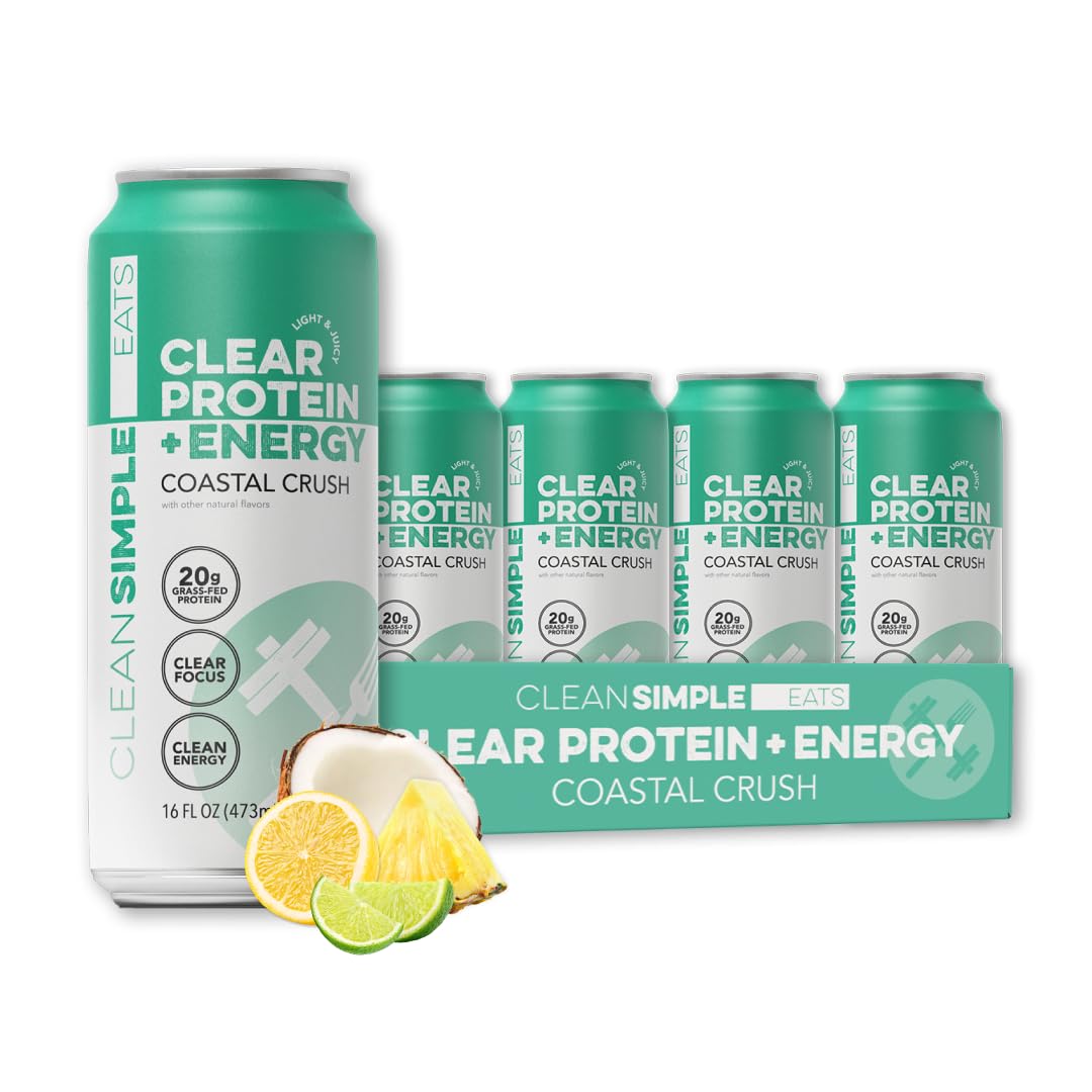 Clear Protein + Energy Coastal Crush 16 oz Can - 12 Pack