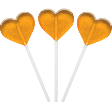 Fruidles Lollipops Mini Heart Shaped Flavored Delicious Lollipop, Individually Wrapped, 5G Lollipop (120 Lollipops, Orange)