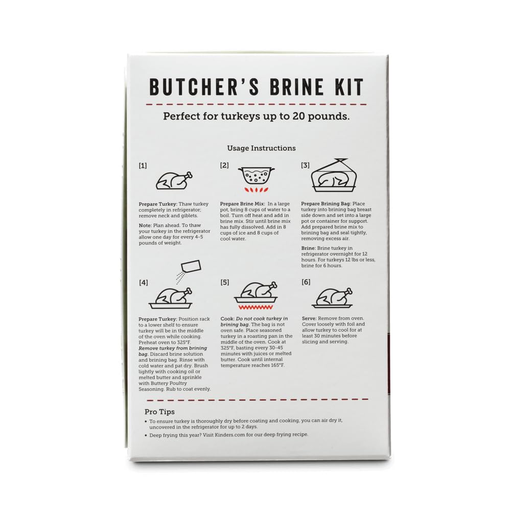 Kinder's Butcher's Brine and Rub Kit, Includes Buttery Poultry Rub, Butcher's Master Brine Mix and Heavy Duty Brine Bag for up t