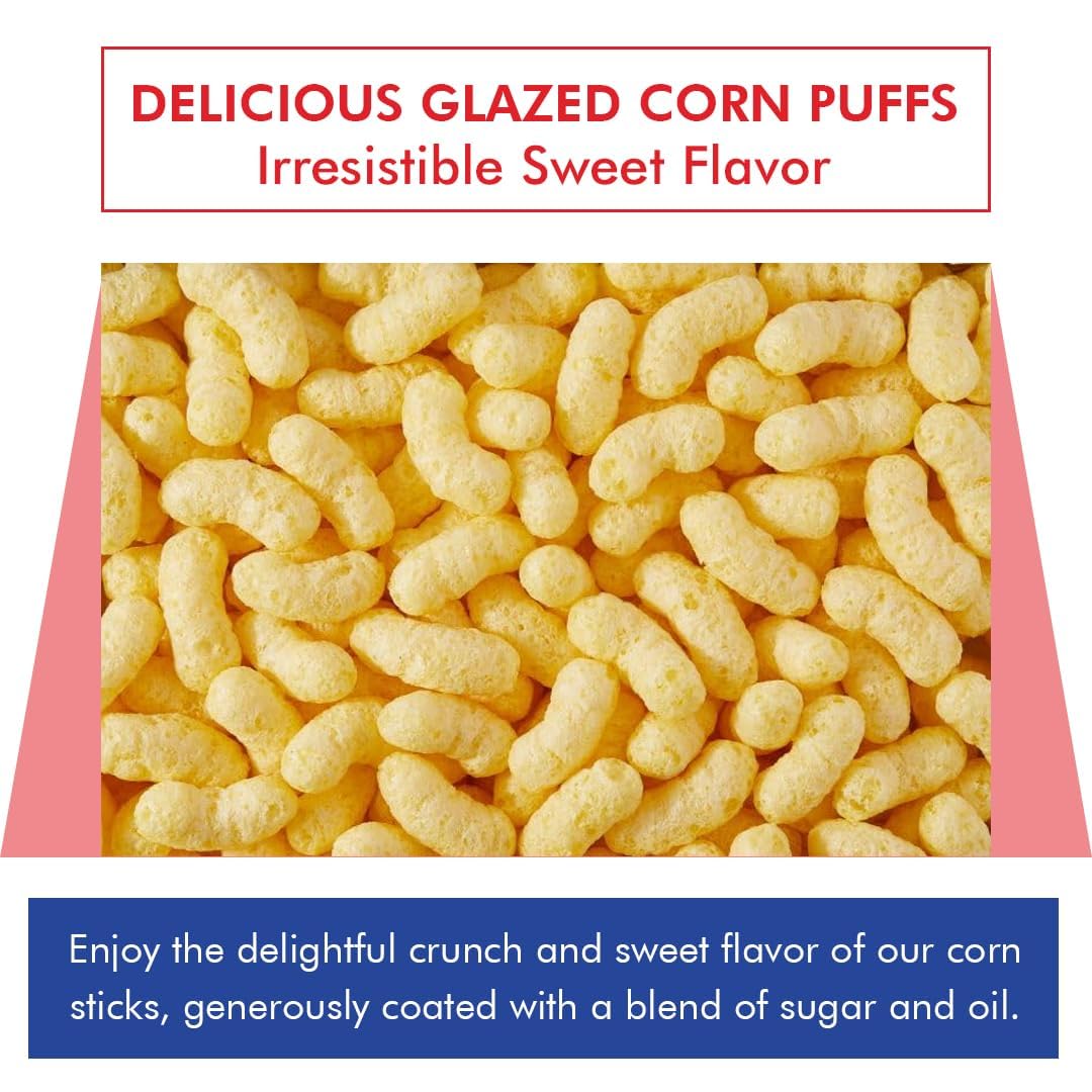 Cerera Magic Corn Sticks - Sweet Glazed Corn Puffs With Condensed Milk 130G (2 Pack) - Healthy Snack Ideal For Sharing With Frie