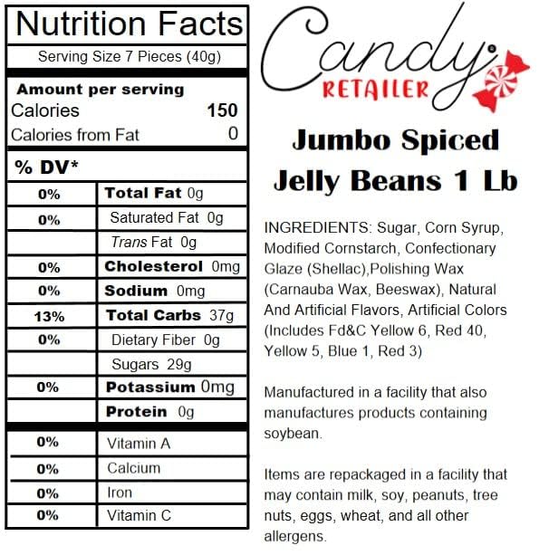 Candy Retailer Jumbo Jelly Beans (1 Lb, Spiced)