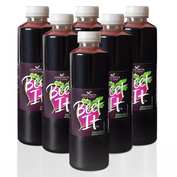 BEET IT Organic Beet Juice, 25.4 Fl. oz, Non-GMO, Gluten-Free, No Added Sugar, 6 Pack