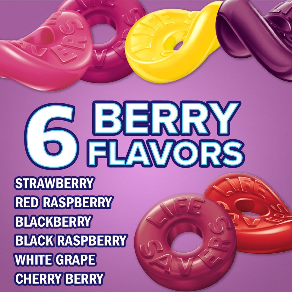 LIFE SAVERS Wild Berries Gummy Candy, 3.22 oz Bags (Pack of 12)