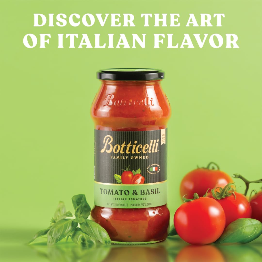 Botticelli Pasta Sauce | 2-Pack | 24 oz each (Tomato and Basil)