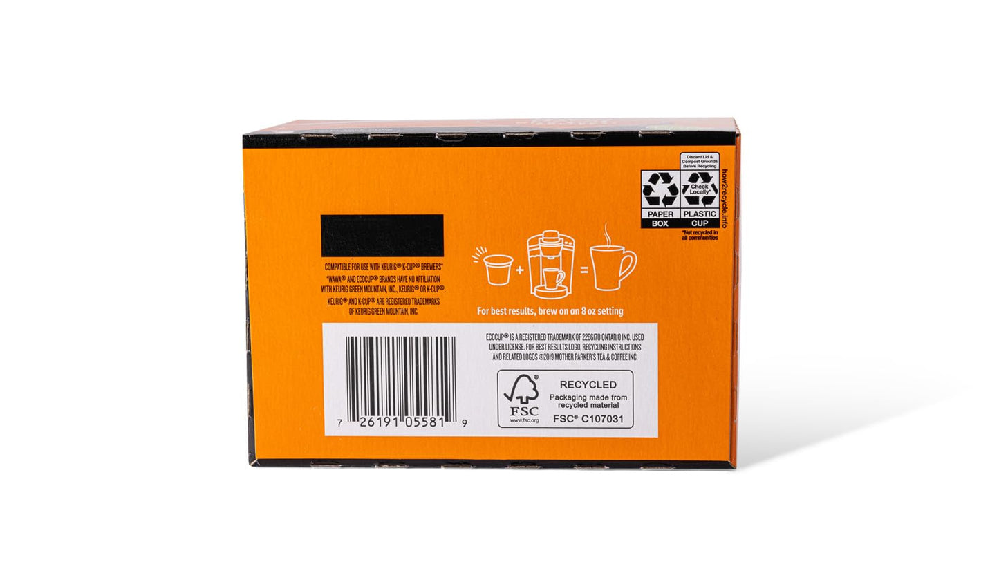 Wawa Decaf Mild Roast Coffee Pods, 12 Count Single Cups - Perfect for a Smooth, Rich Flavor in Every Brew