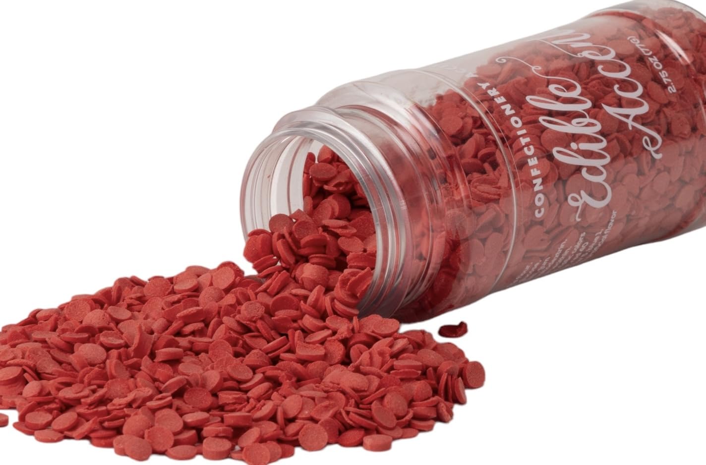 Edible Accents Red Sequins - Confectionery Accents, Gluten Free, Egg Free, Nuts Free, Kosher, Fancy Sprinkles Medley Mix, For Ba