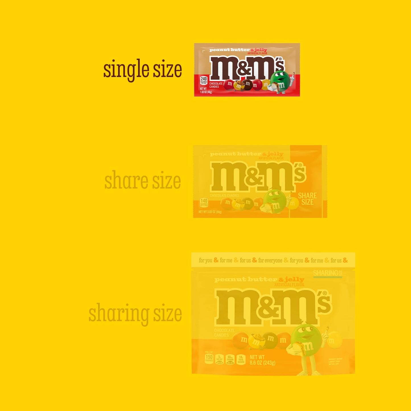 M&Ms Peanut Butter & Jelly Candy Bulk Box, 1.63 Oz Single Size Bags (Pack Of 24)