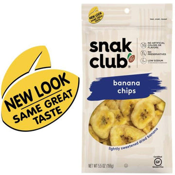 Snak Club All Natural Banana Chips, Gluten Free, Non-Gmo, 5.5-Ounces (6-Pack)