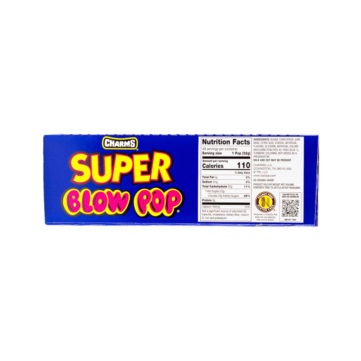 Charms Super Blow Pop Lollipops - Dual Candy And Gum Suckers - Bulk Treats For Kids And Adults - Assorted Flavors, 48 Count