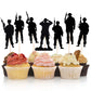 Lveud Military Themed Cake Topper-11 Pcs Military Themed Marine Corps Cupcake Topper-Happy Birthday Cake Topper-Veteran'S Day Ca