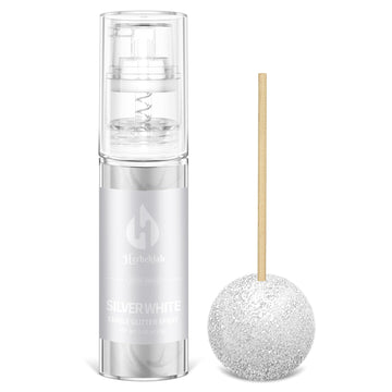 White Edible Glitter Spray - 10g Edible Silver White Cake Glitter Food Grade Silver White Spray Glitter for Chocolate Cocktails 