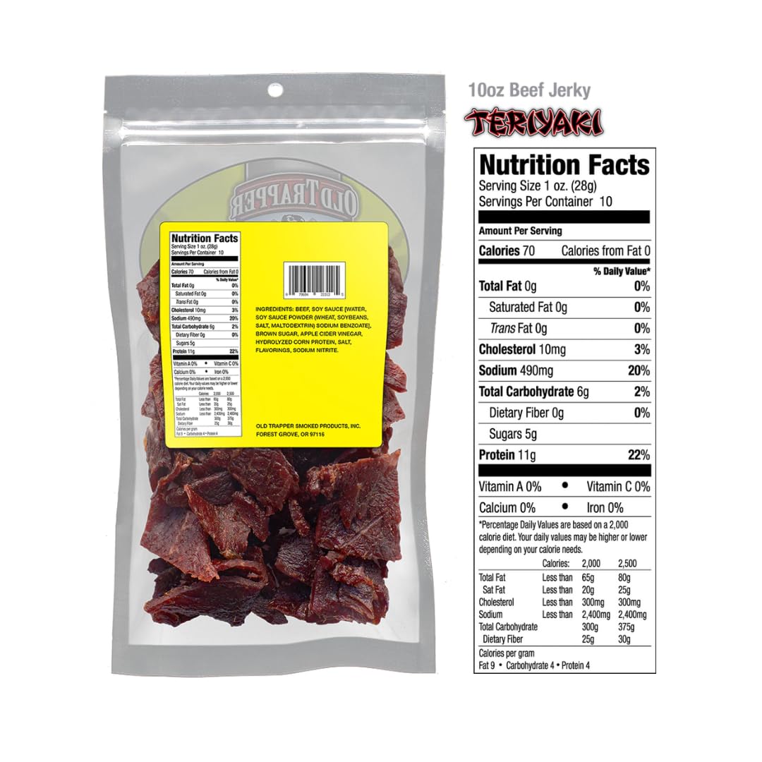 LYZAS SWEETS &   Beef Jerky Gift Set, Peppered & Teriyaki, 10 oz. (Pack of 2) with Bonus Magnet