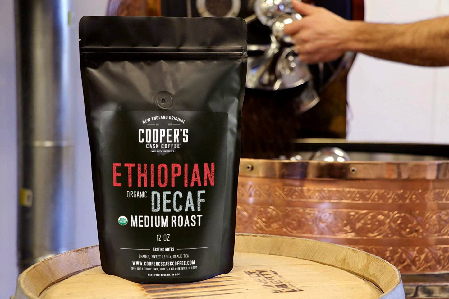 Organic Ethiopian Decaf Medium Roast Water Processed Whole Bean Coffee (12Oz Whole Bean)