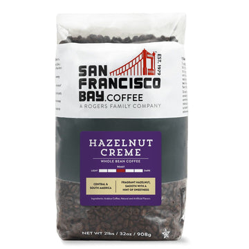 San Francisco Bay Whole Bean Coffee - Hazelnut Crème (2Lb Bag), Flavored, Medium Roast