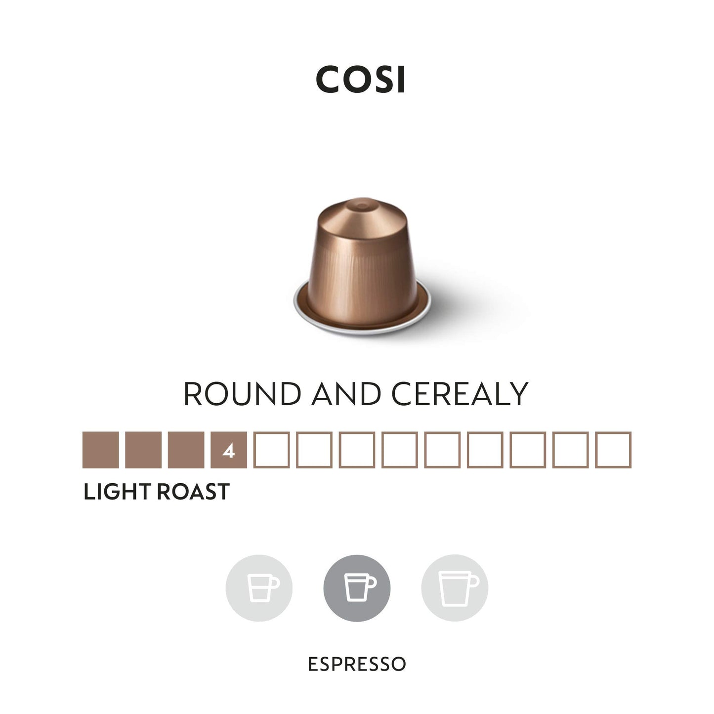 Nespresso Original Line Cosi Mild Roast Espresso Coffee Pods, 50 Count