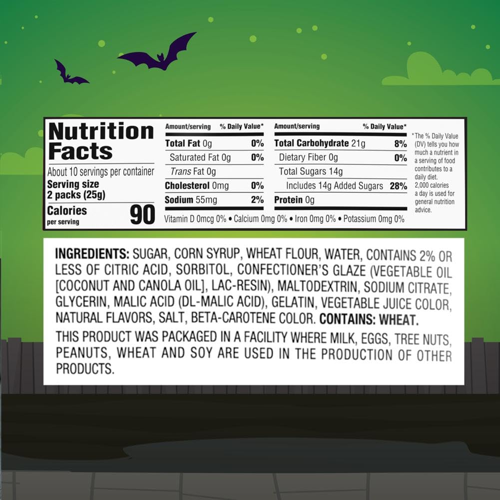 SweeTarts Ropes Candy, Halloween Trick or Treat Packs, 9oz Bag