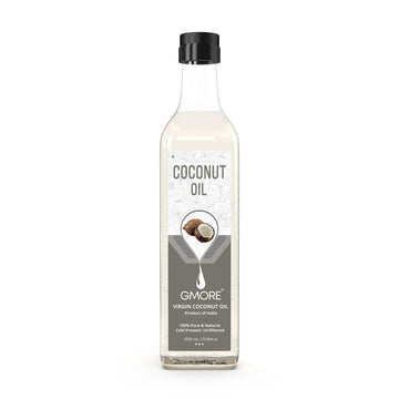 Gmore Extra Virgin Coconut Oil Bottle | 100% Pure & Raw Cold Pressed Coconut Oil | Unrefined & Centrifuged | Edible Grade For Co