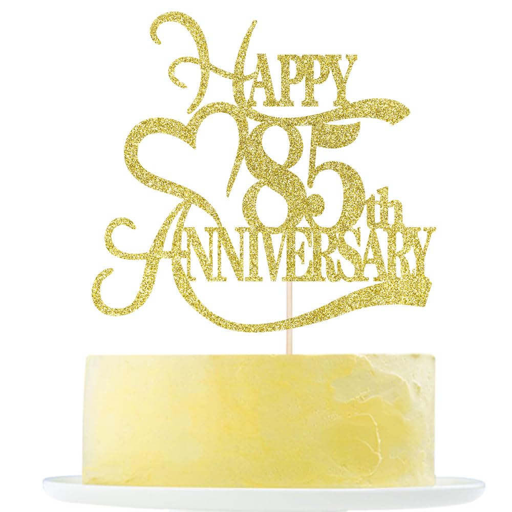 Yetxel Gold Glitter Cake Topper - 50th Anniversary Decoration - Paper - 85 Color