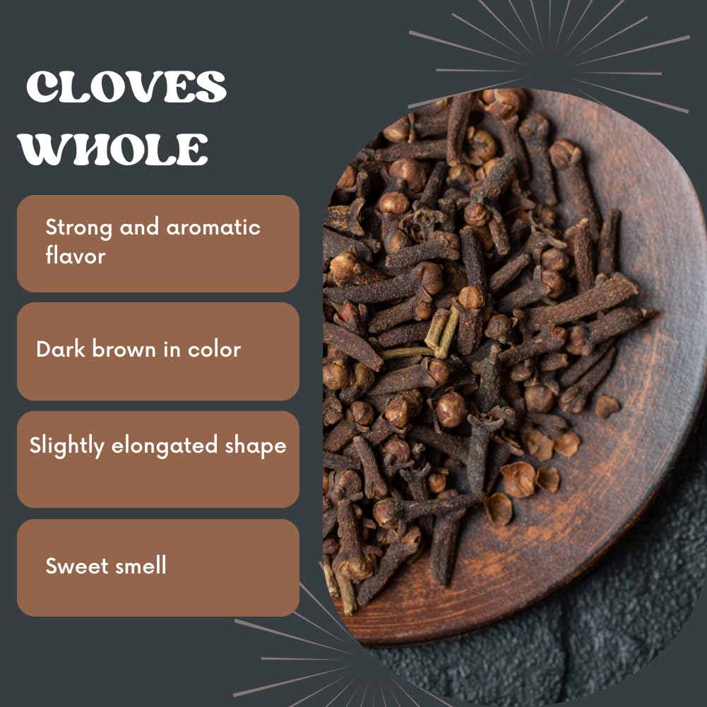Tropical Goodness Pure Ceylon Clove Whole, Organic Whole Cloves, Usda & Kosher Certified, Premium Grade, 16 Oz, Non-Gmo, Gluten-
