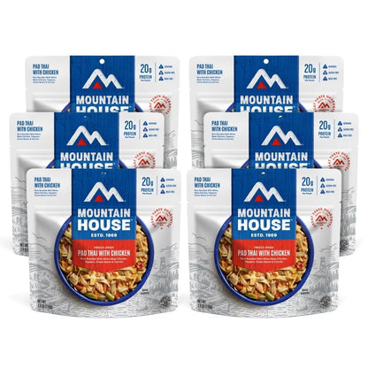 Mountain House Pad Thai with Chicken Freeze Dried Backpacking & Camping Food 6-Pack Gluten-Free