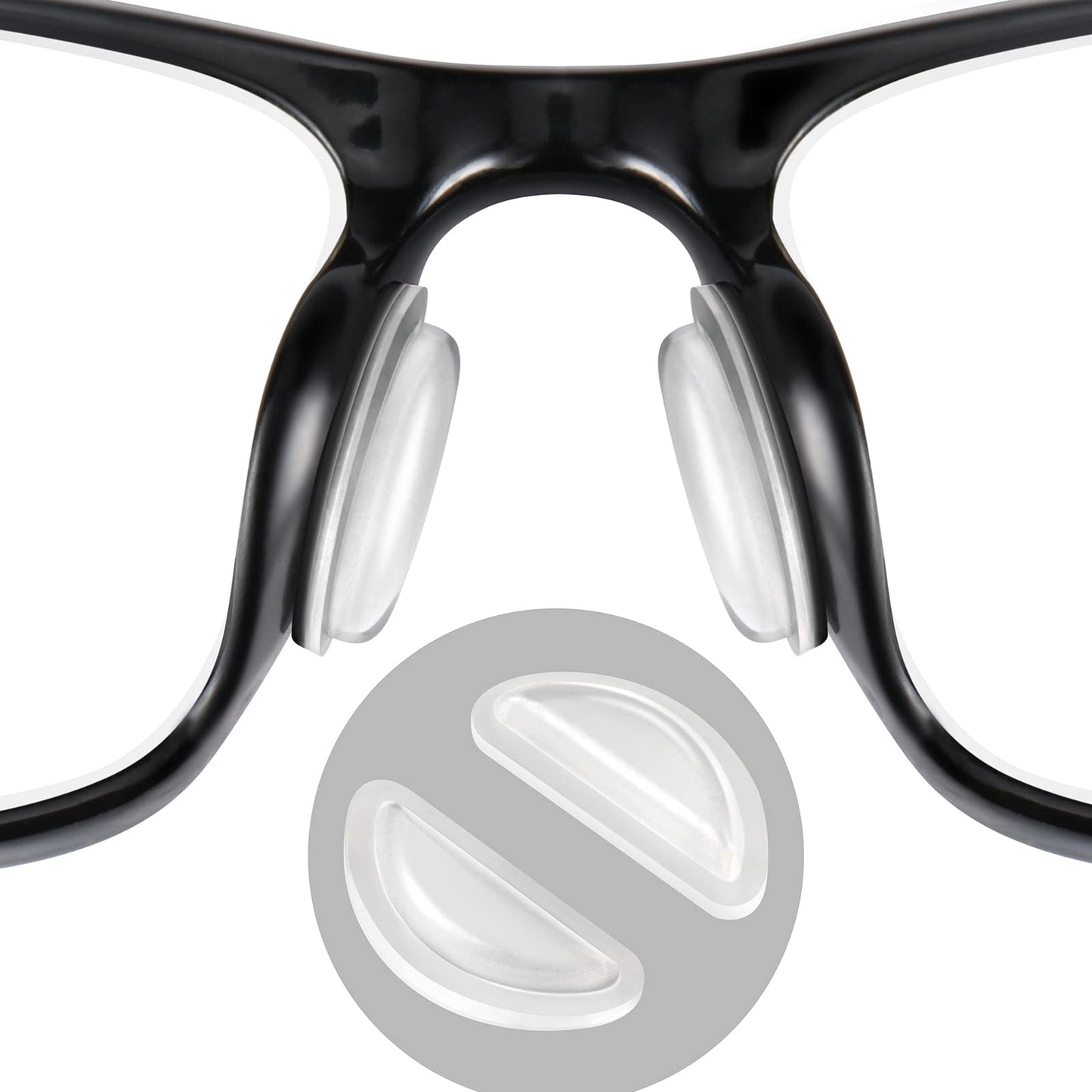 Surmap Eyeglass Nose Pads, Soft Silicone Adhesive Glasses Nose Pad, Anti-Slip Heighten Air Chamber Nose Pads For Full Plastic Fr