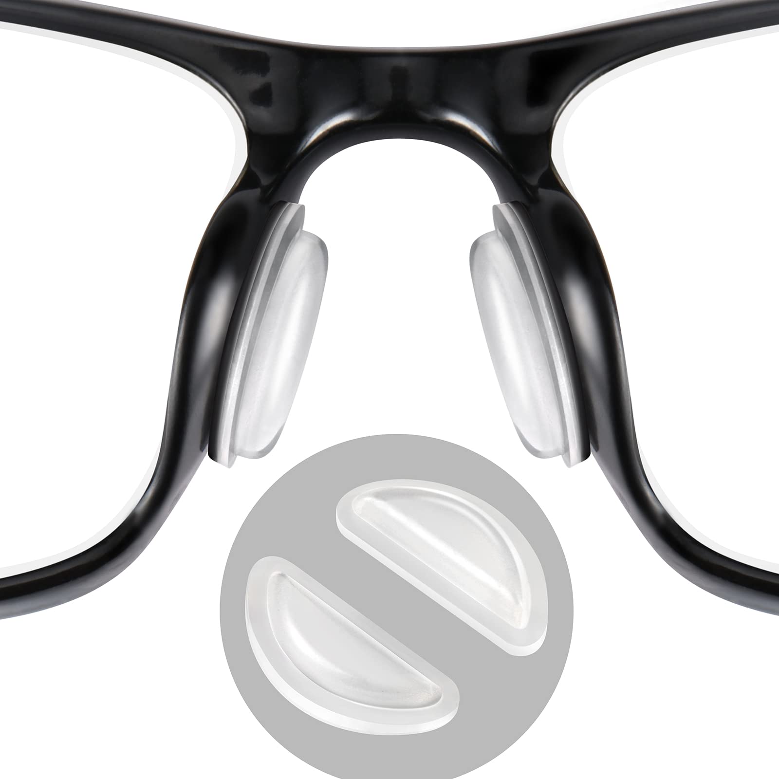 Surmap Eyeglass Nose Pads, Soft Silicone Adhesive Glasses Nose Pad, Anti-Slip Heighten Air Chamber Nose Pads For Full Plastic Fr