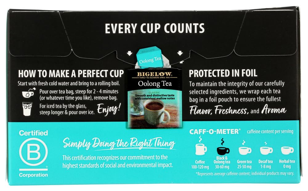 Bigelow Tea Oolong 20 Bags (Pack of 4)