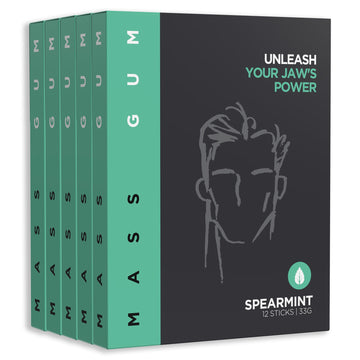 MASS GUM Tough Chewing Gum - Spearmint - Jawline Exerciser - Hard Gum (60)