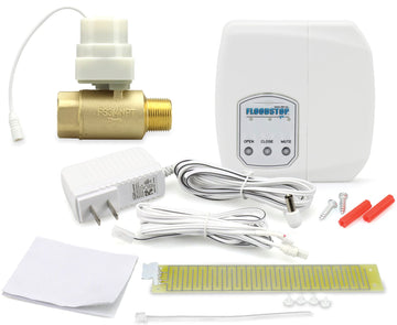 Floodstop Water Heater Leak Detector Kit With Automatic Water Shut-Off And Visual/Audible Alarms, 3/4'' Npt Mip X Fip