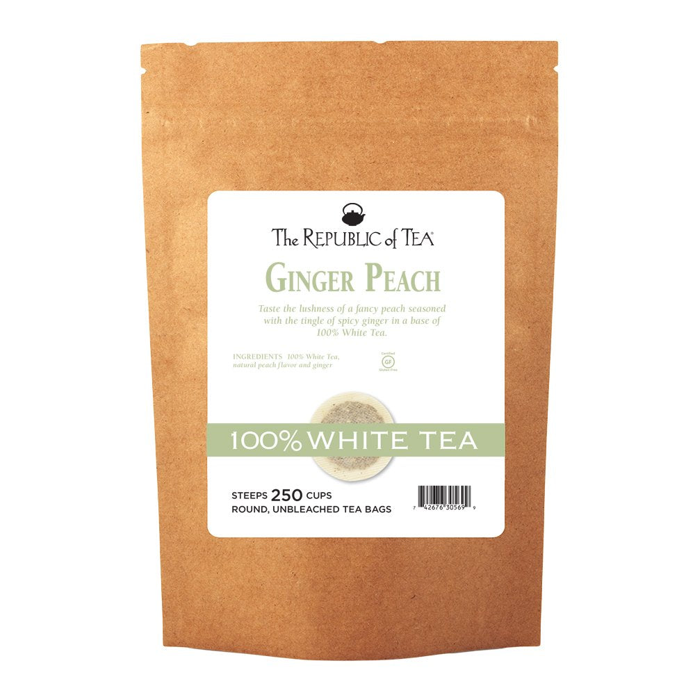 The Republic Of Tea - Flavor Blendger Peach 100% White Tea Bags  Steeps 250 Low-Caffeinated Cups
