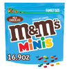 M&MS Minis Milk Chocolate Candy, Family Size, 16.9 oz Resealable Bulk Candy Bag