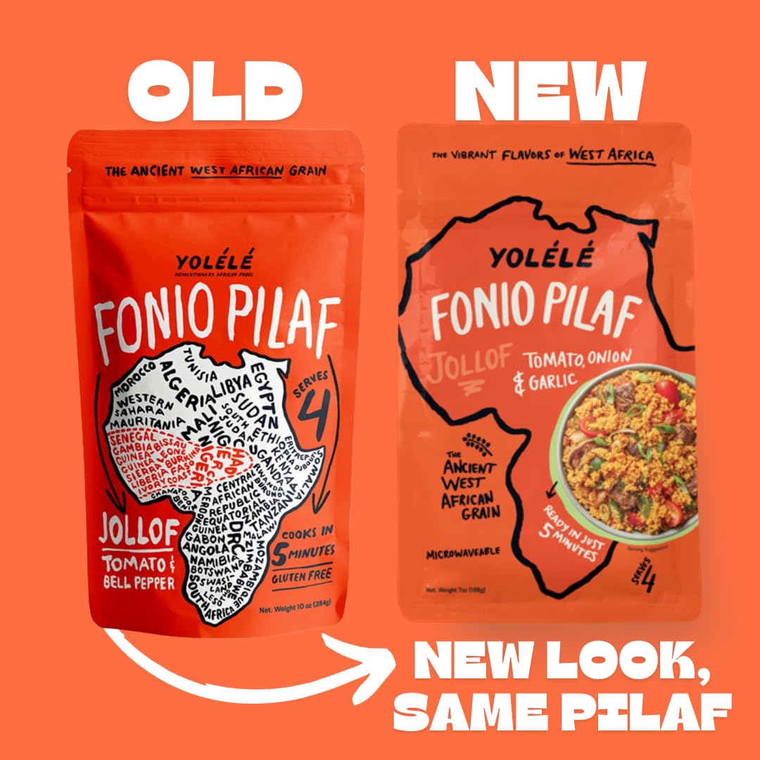 Yol  l   Fonio Grain Pilaf Mix African Supergrain Ancient Grains Organic Gluten-Free Non GMO Vegan Protein Super Food Paleo-Frie