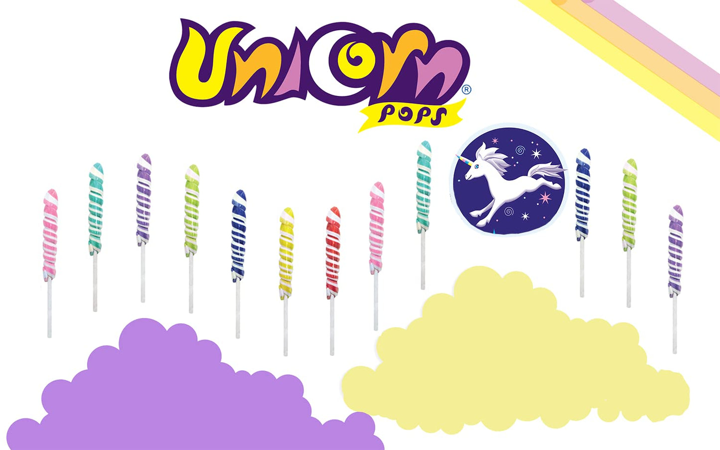 Unicorn Pops 48 Count - Individually Wrapped Unicorn Lollipops - Great For Party Favors, Candy Buffets, Kosher Candy (Grape (Lav