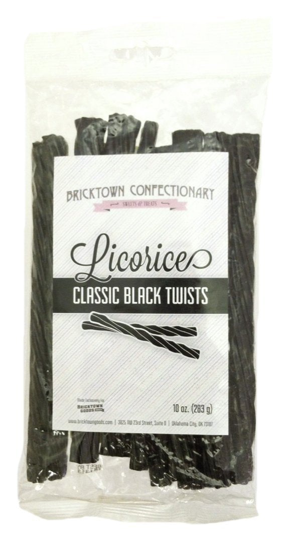Bricktown Goods Classic Black Licorice Twists - FAT FREE - 10 oz - Gourmet Candy