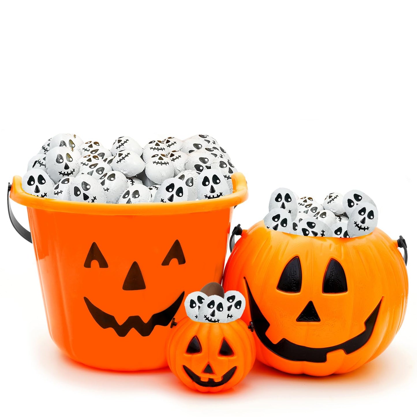 Fruidles Halloween Skulls, Double Crisp, Trick-Or-Treat Party Bag Fillers, Individually Wrapped In Multi-Color Skull Design Foils, Kosher Certified (Half-Pound)