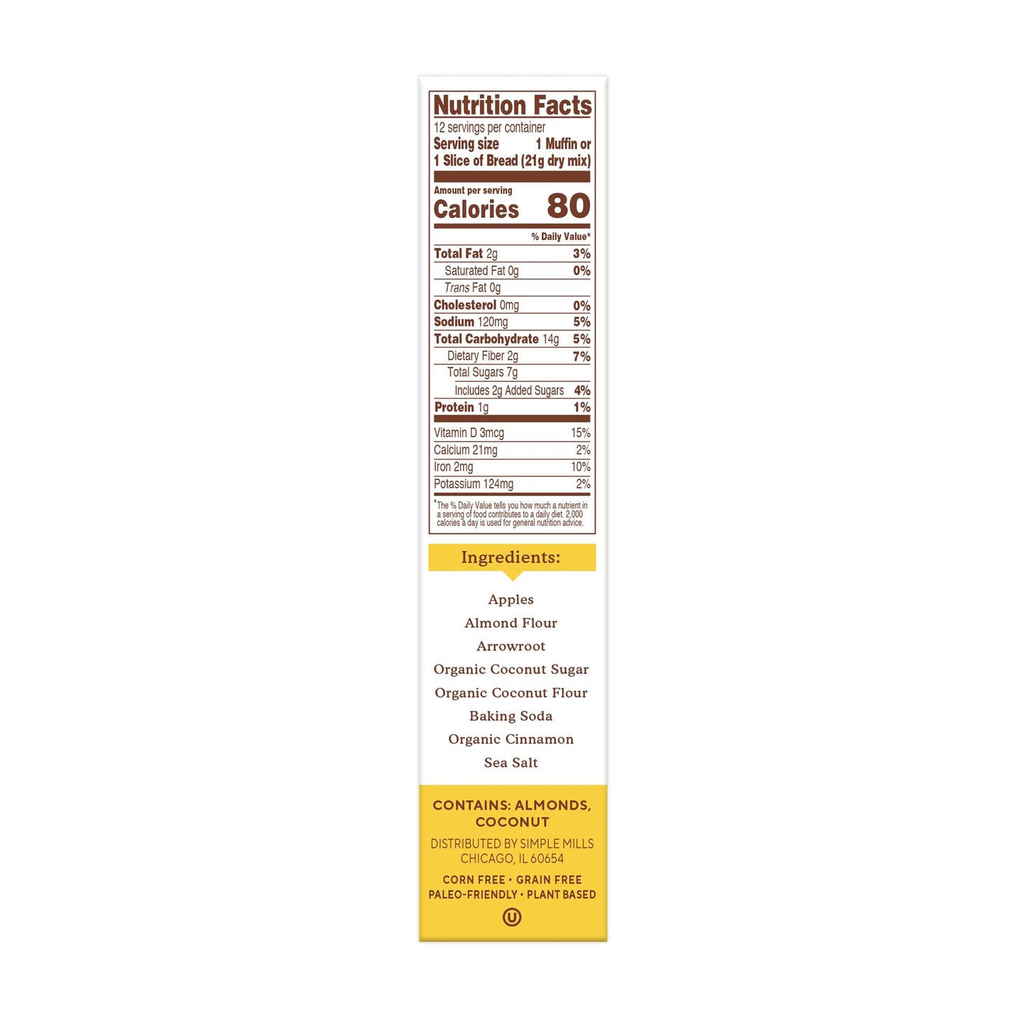 Simple Mills Apple Cinnamon Muffin & Bread Mix, 9 OZ