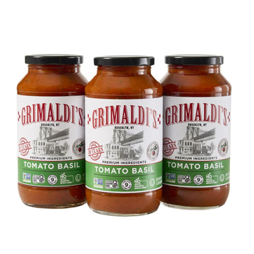 Grimaldis Variety Pasta Sauce 3-Pack | Non-GMO, Gluten-Free, Kosher, Nut-Free | No Preservatives | 3 x 24oz Jars (Tomato Basil)