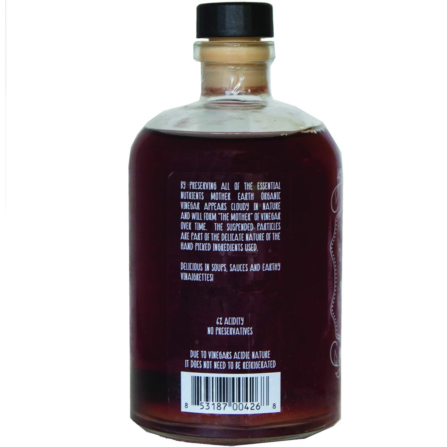 Mother Earth Vinegar Organic Red Wine Vinegar with The Mother, 14 Fl Oz, Raw, Unpasteurized, Unfiltered, Apothecary Glass Bottle