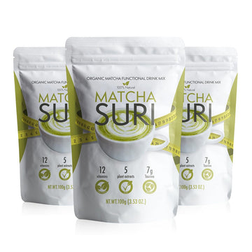 Matcha Suri | Matcha Green Tea Drink Mix | 3.53 oz | 3 Pack, 3.54 Ounce (Pack of 1)