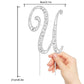 LINGPAR Letter U Cake Topper - Rhinestone Crystal, Silver, Model 01 for Wedding, Anniversary, Birthday Party Decoration Supplies
