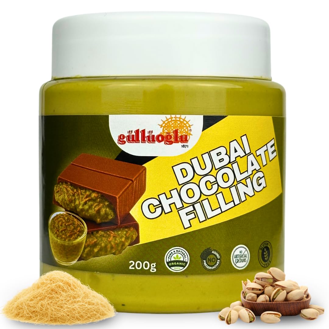 GÜLLÜOGLU Chocolate Filling with Pistachio Cream & Kadayif – 200g / 7oz Middle Eastern Gourmet Dessert