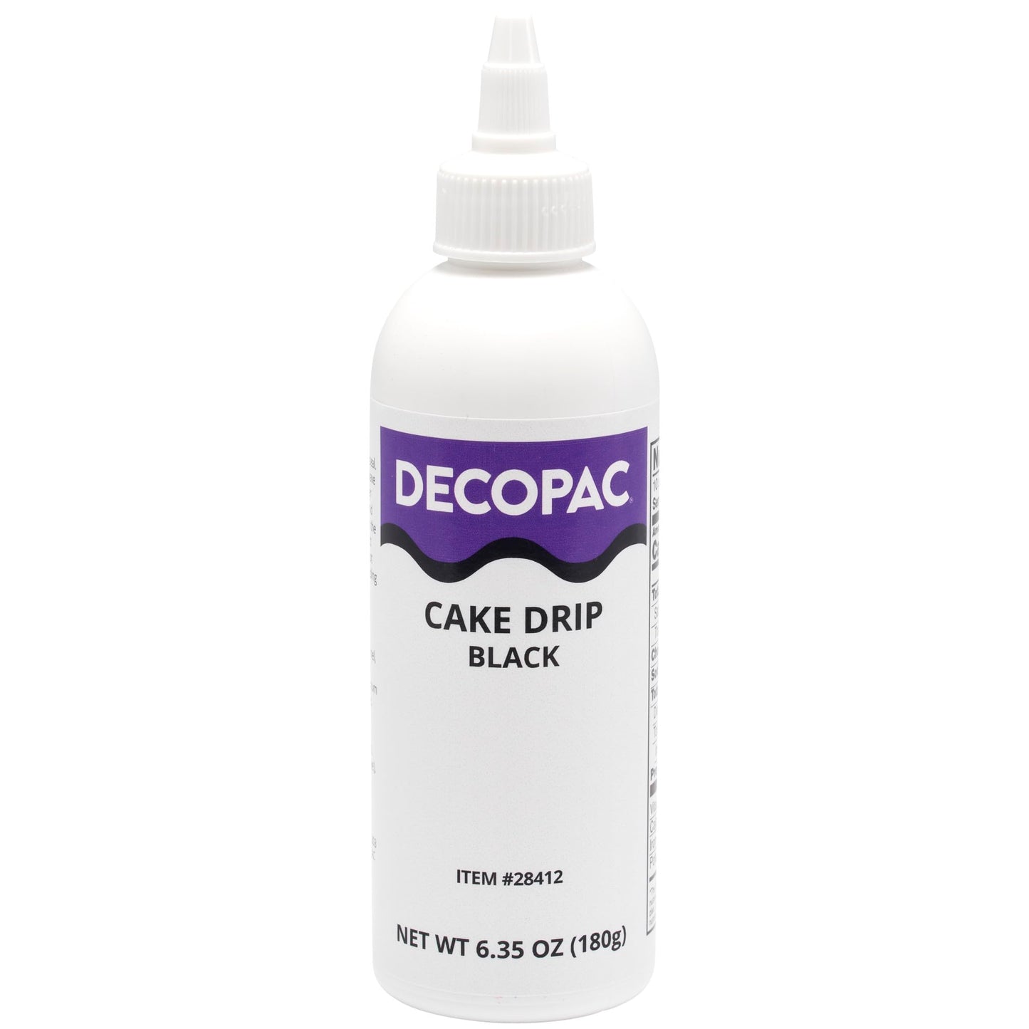 Decopac Cake Drip, Black Color, Vanilla Flavor, Matte Like Chocolate, 6.35 Oz