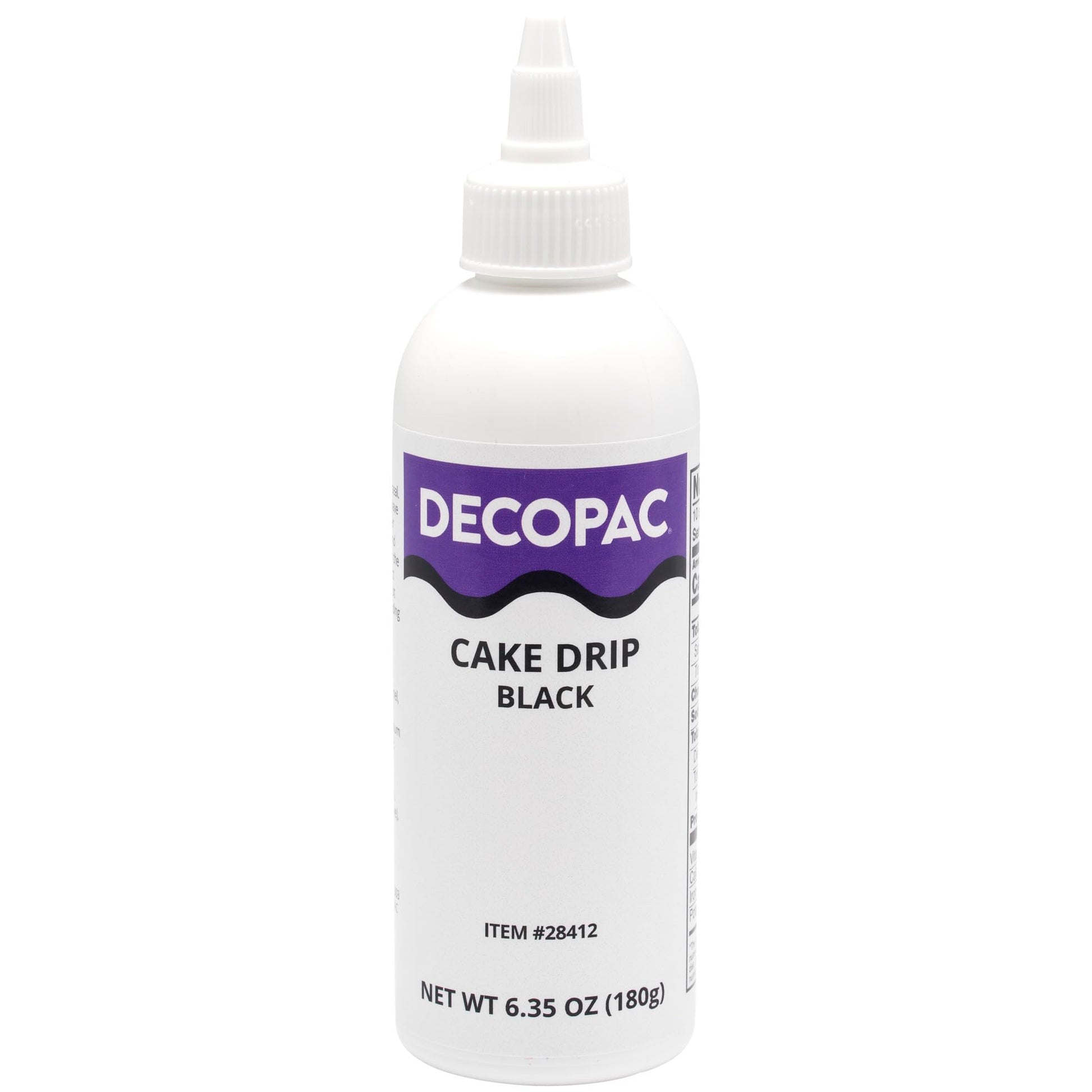 Decopac Cake Drip, Black Color, Vanilla Flavor, Matte Like Chocolate, 6.35 Oz