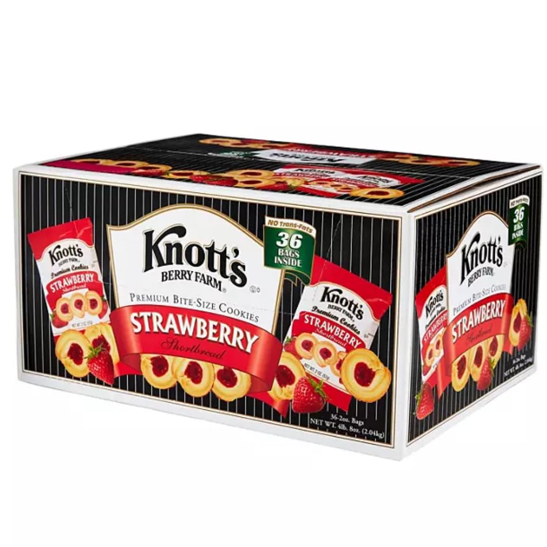 Knott'S Berry Farm Strawberry Shortbread Cookies (2Oz / 36Pk) Bonus A Shopaaholics Blender Shaker Bottle With Stainless Whisk Ba