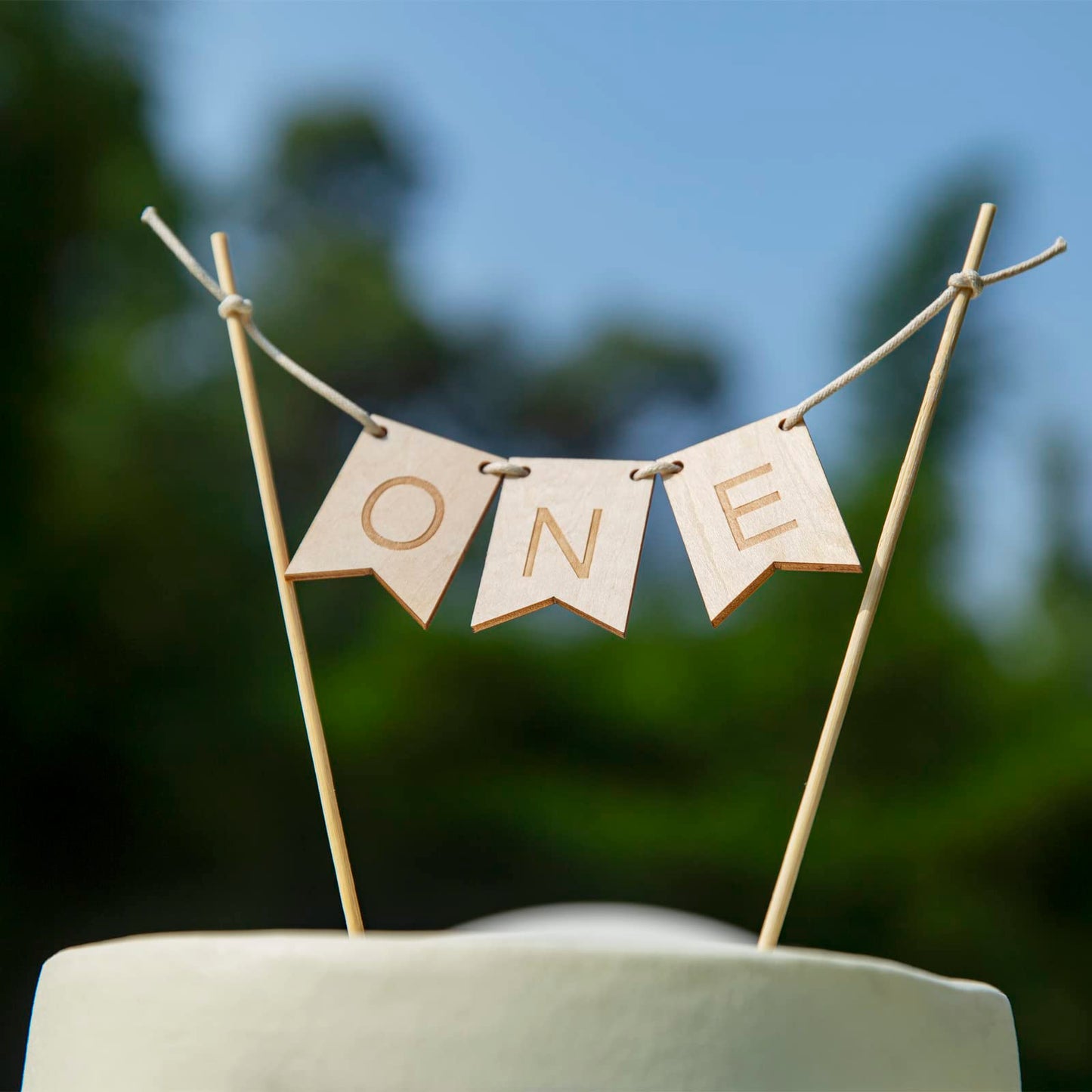 Wood One Cake Topper - 1 St Birthday Cake Decorations, First Birthday Cake Topper, Cake Topper Wood One Banner, Cake Smash Decor